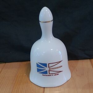 2/$20 White Ceramic Newfoundland & Labrador Bell with Flag Design